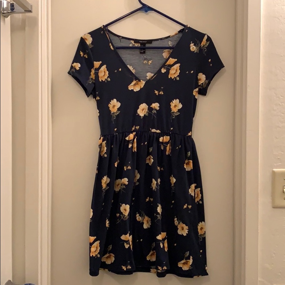 F21 Floral V-neck Dress